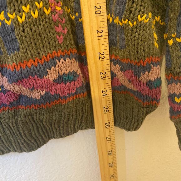 Vintage American Eagle Knit Linen Cotton Crewneck Fisherman Sweater Size Medium - Picture 3 of 6